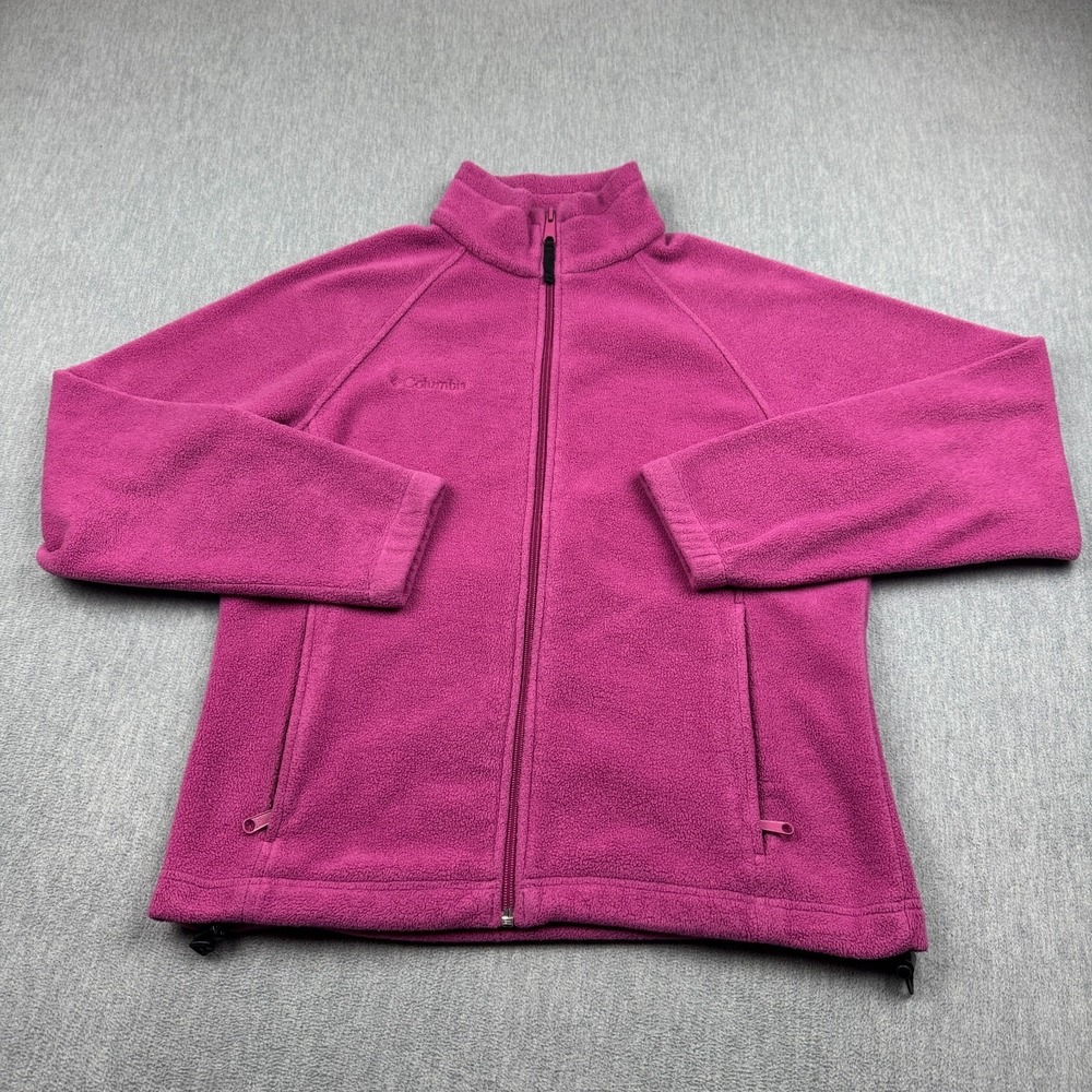 Columbia Jacket Women Medium Pink Full Zip Benton Springs Fleece Mock Neck